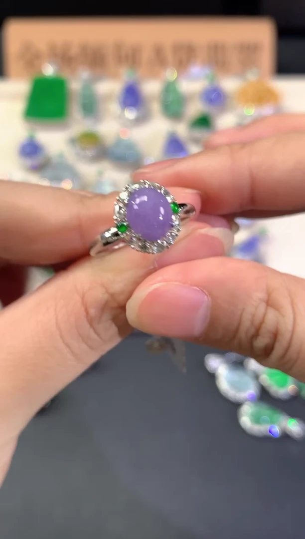 18K金镶嵌戒指翡翠A302|12800