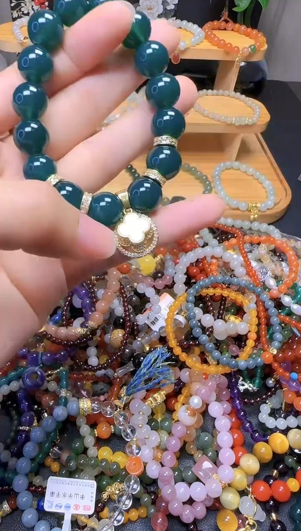 玛瑙/玉髓手链未镶嵌绿玛瑙