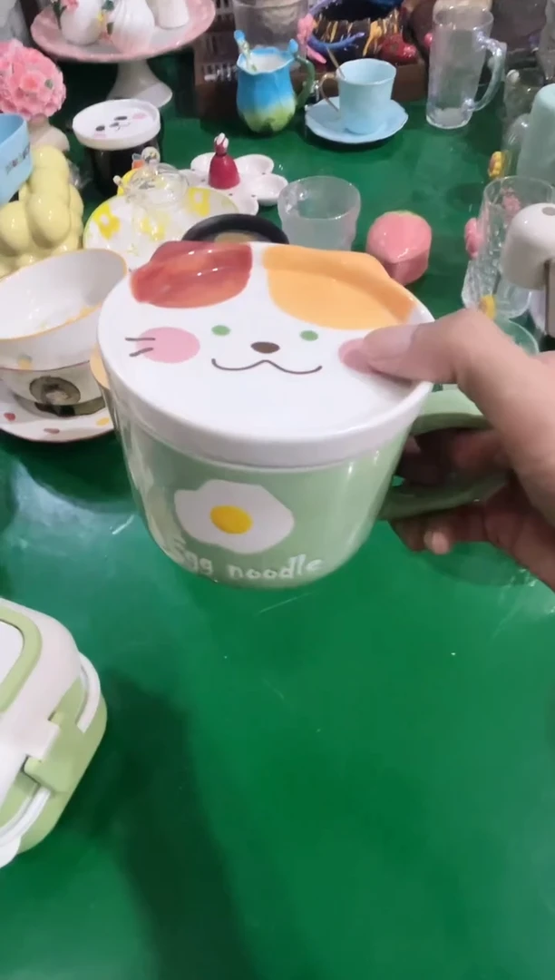 瓷片猫咪系列带盖水杯 福利款，质量好，数量不多，拼手速