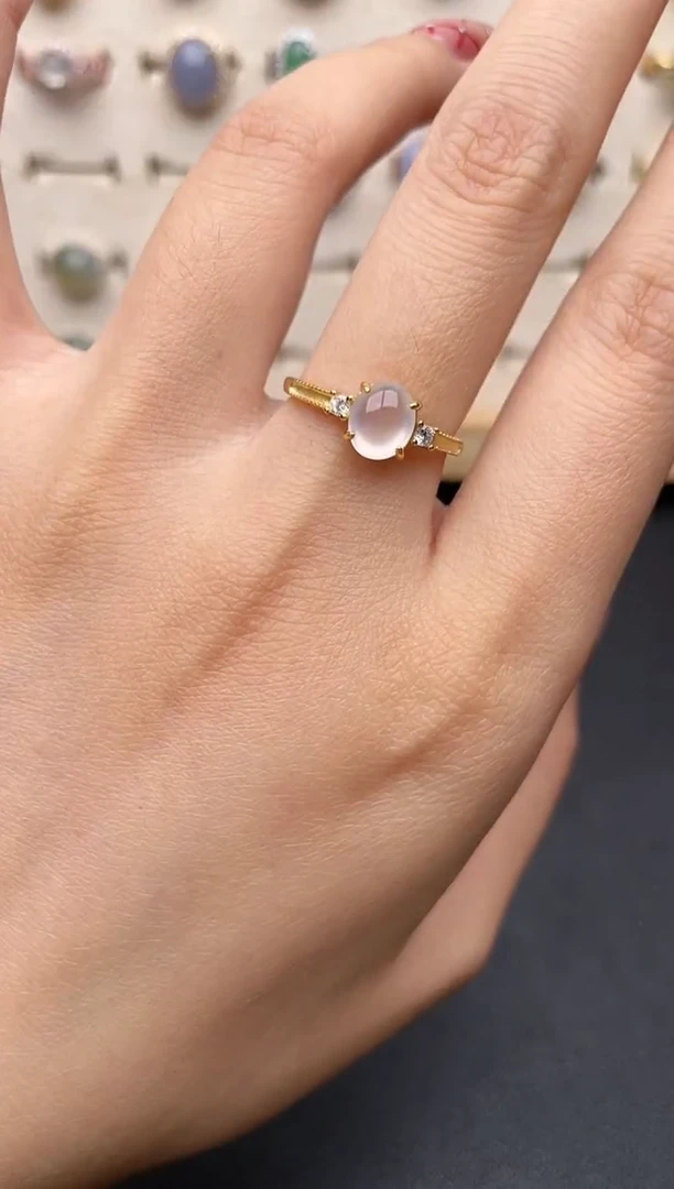 【闪购商品】翡翠戒指银S925镶嵌一物一证一礼盒