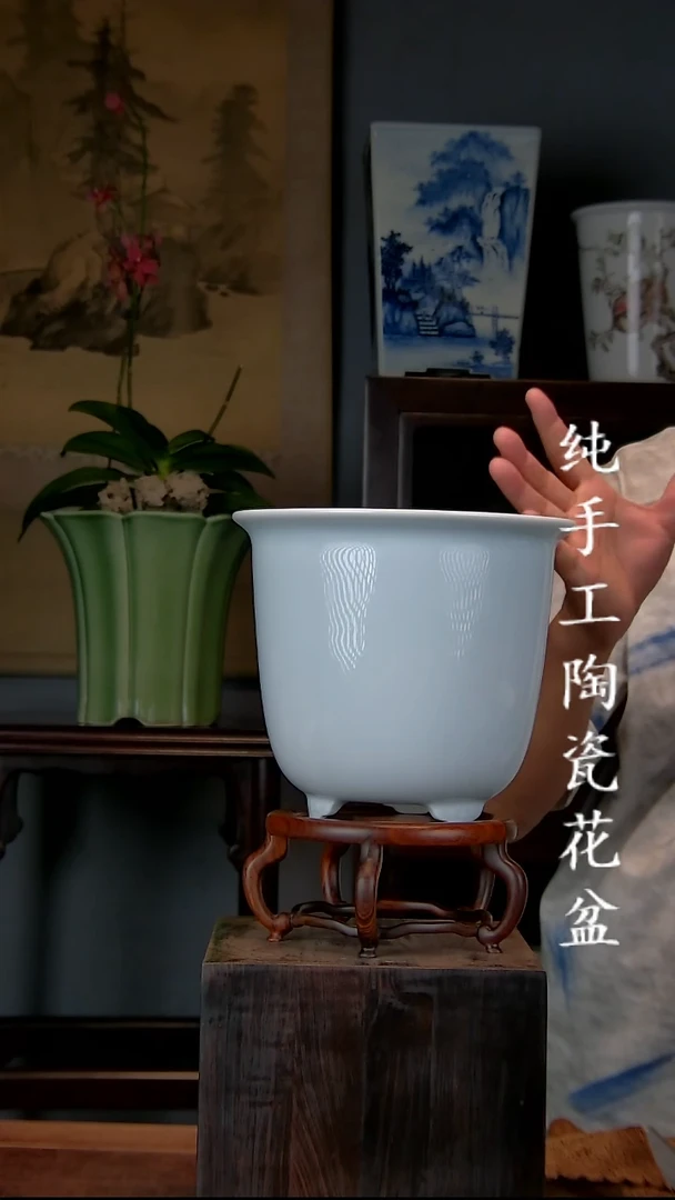 景德镇手工陶瓷花盆