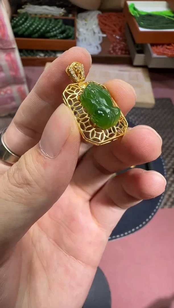 和田玉银S925镶嵌吊坠(不含链)【钰724】03 7021