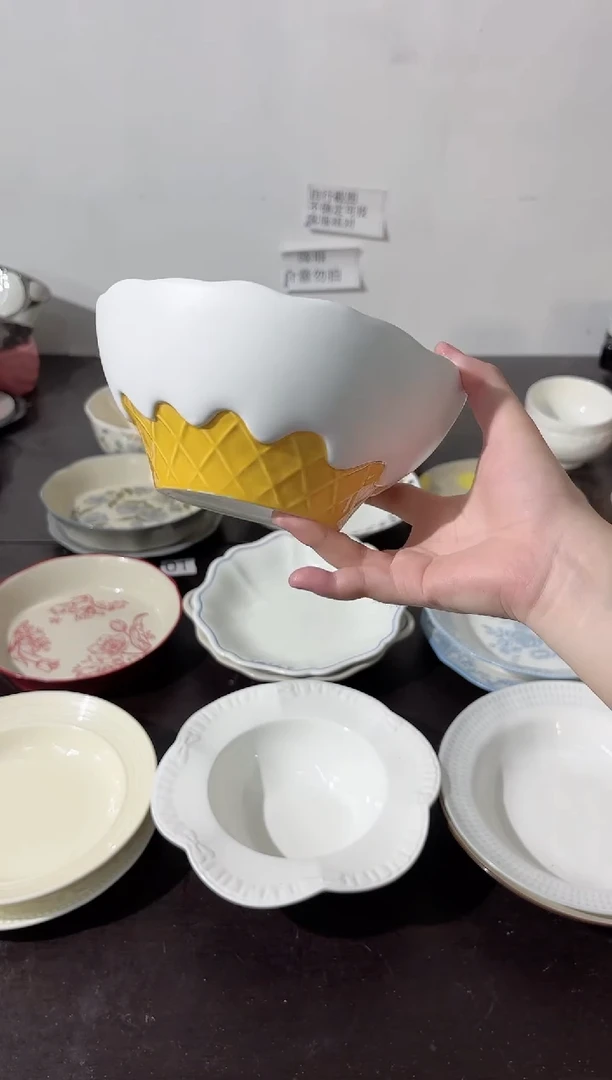 陶直播微瑕白巧面碗*1