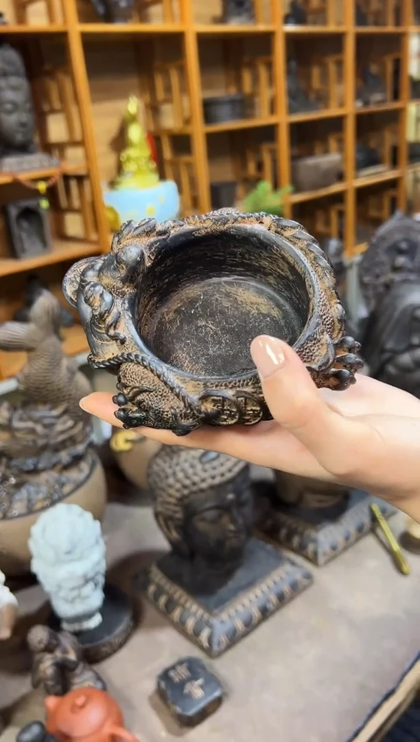 陶土【火山泥】金蟾盆