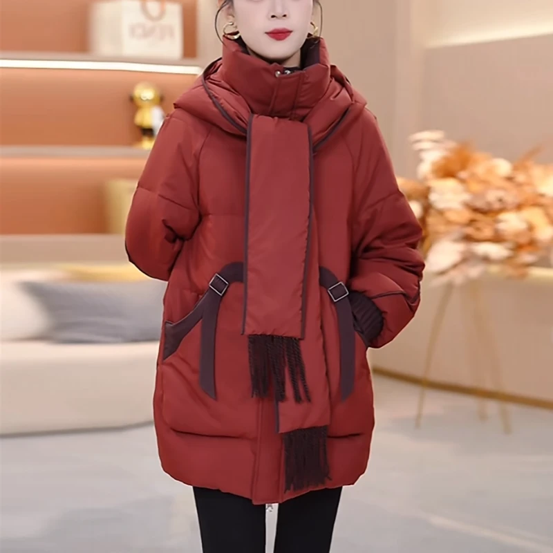 五防免洗白鸭绒羽绒服女2025冬季新款时尚连帽可拆卸加厚保暖外套