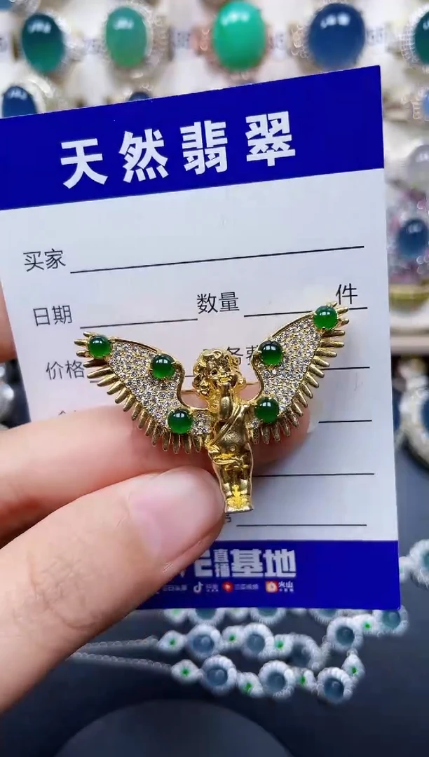 颈饰银S925镶嵌翡翠358