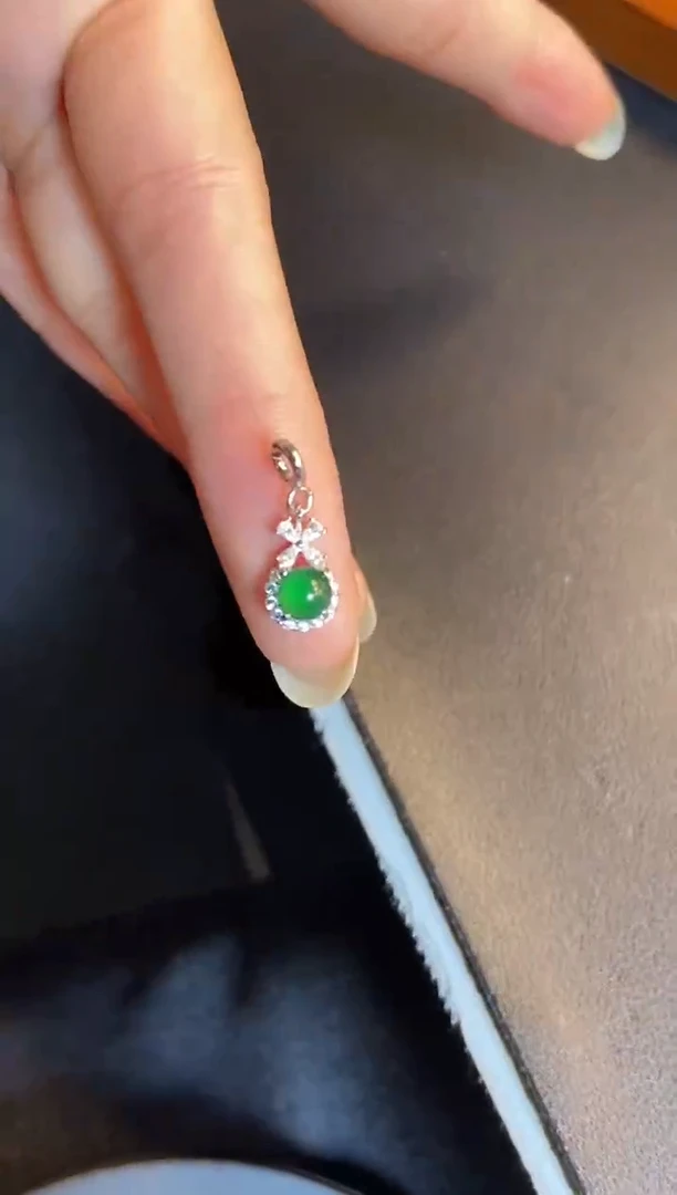 吊坠(不含链)银S925镶嵌翡翠1