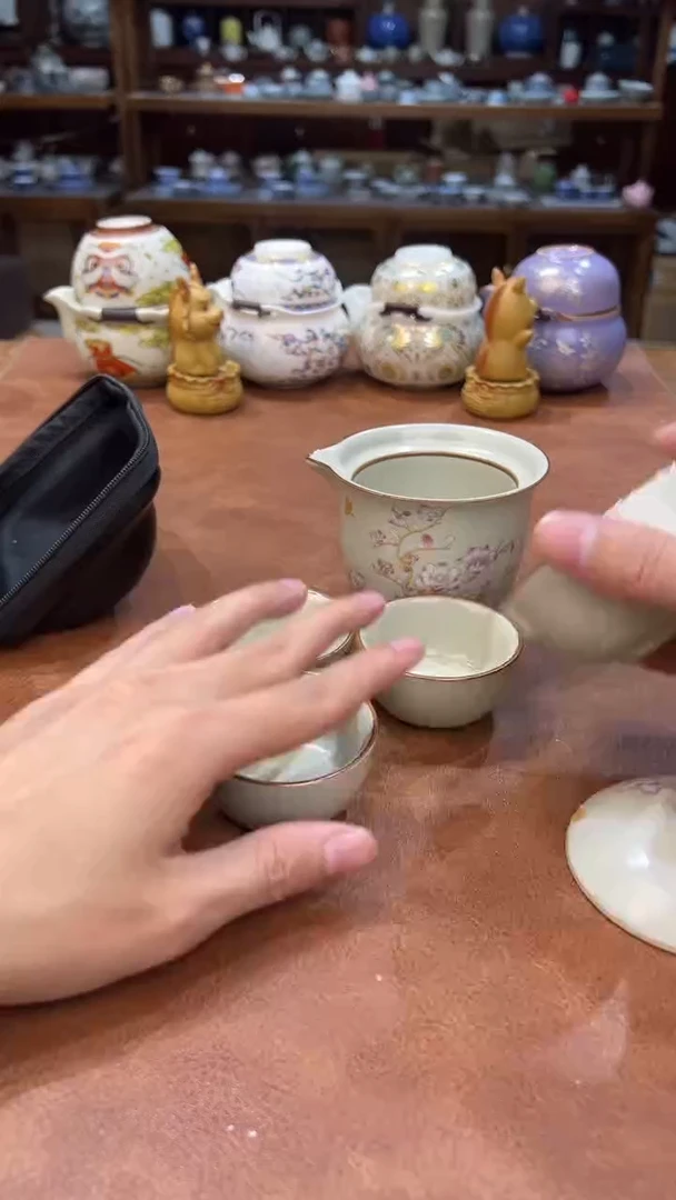 真的很便宜会开片的旅行茶具