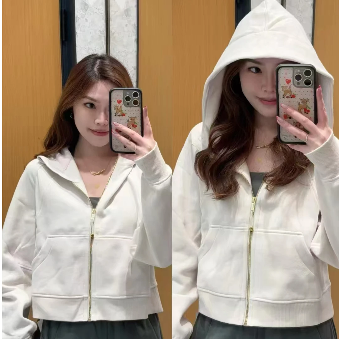 卫衣春秋宽松版外套女款纯色拉链运动女士长袖连帽