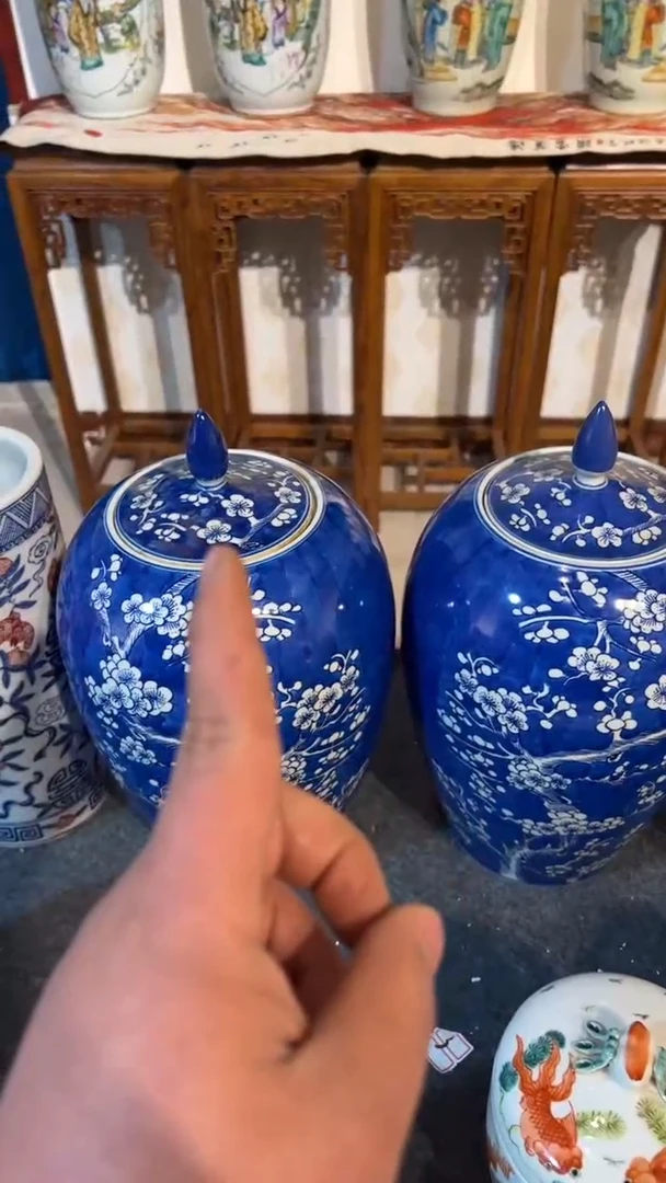 摆件瓷摆件瓷摆件冰梅罐子