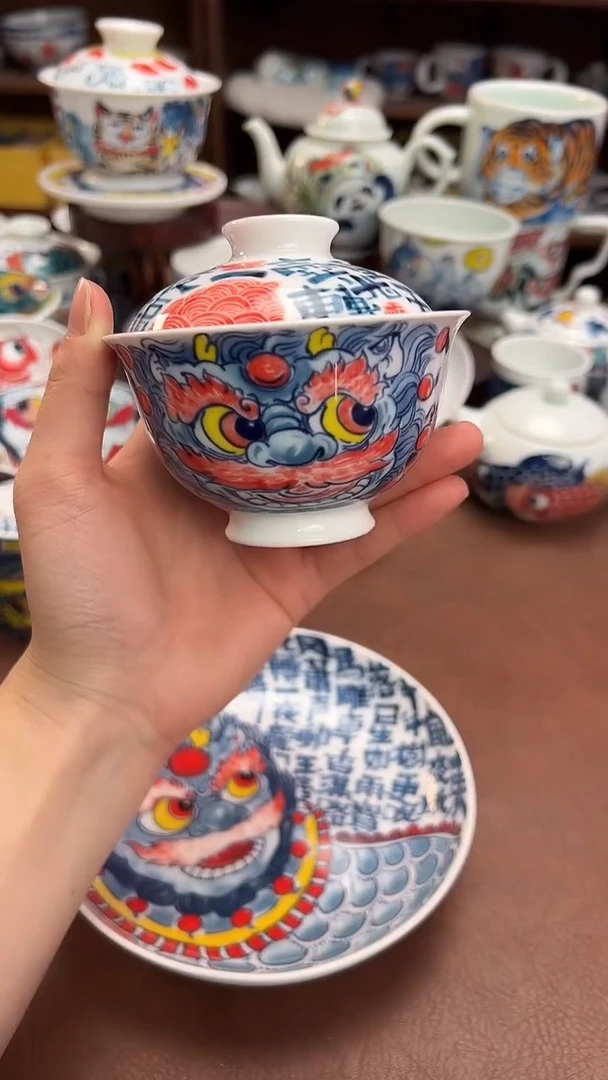 【闪购商品】微瑕福利价        醒狮盖碗