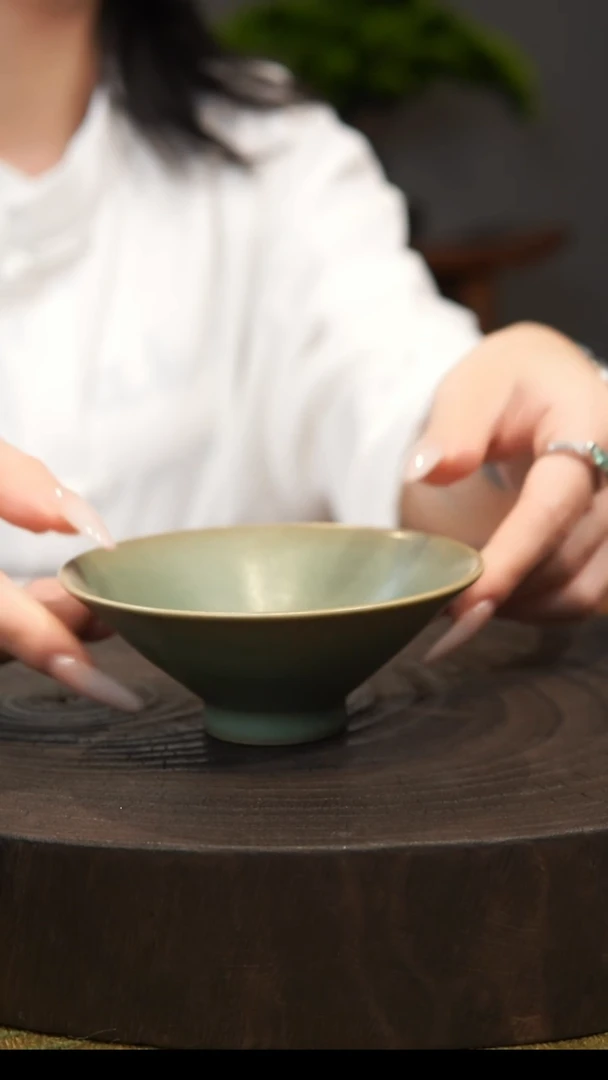 杯子啊****叭斗笠杯  汝州原产地  原矿老釉  带底款
