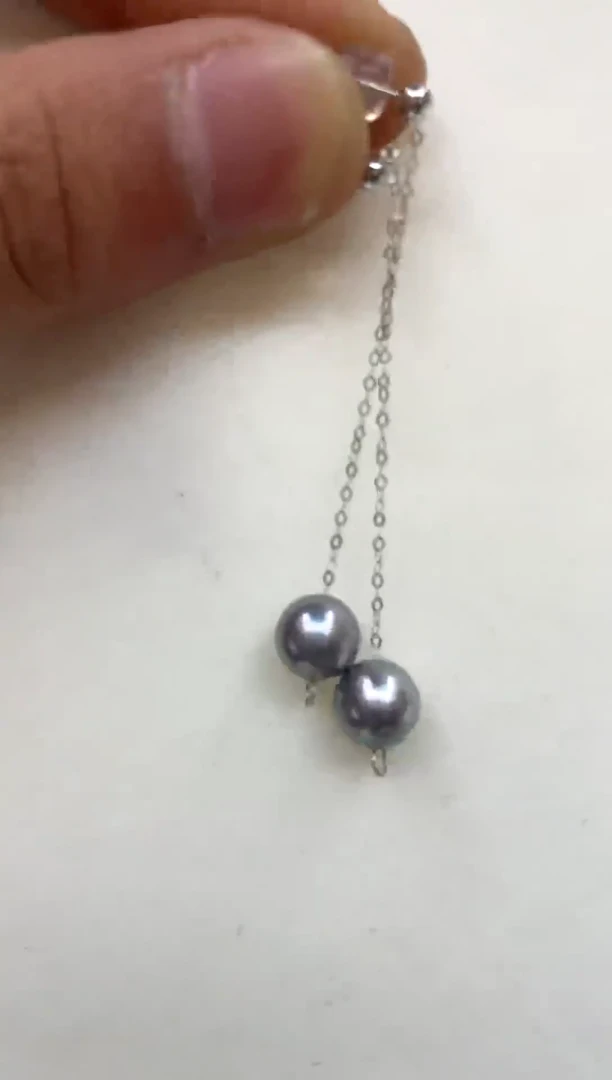 18K金镶嵌耳饰海水珍珠7.5-8