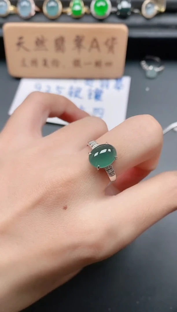 银S925镶嵌戒指翡翠111