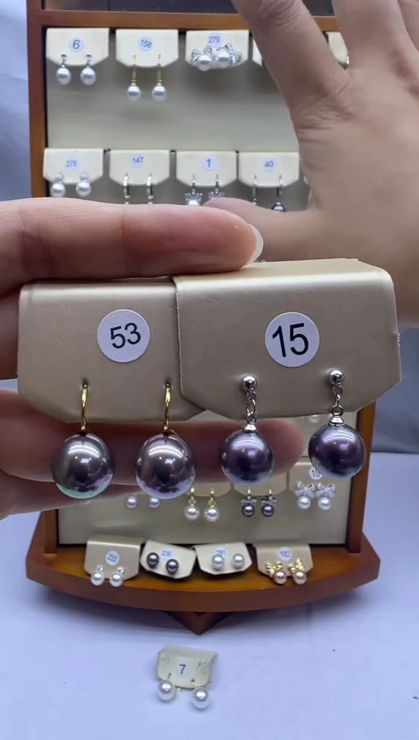 未镶嵌耳饰淡水珍珠53+15