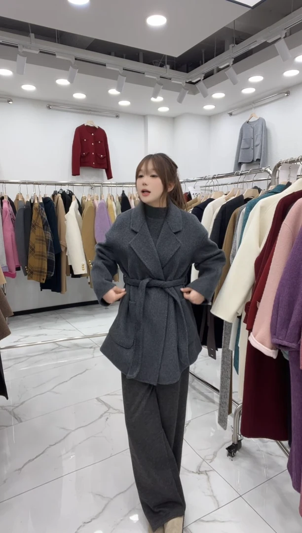 百分百羊毛大衣双面