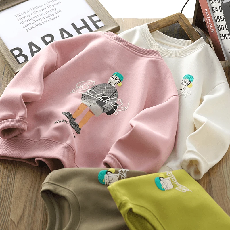 男童圆领衫卫衣2025春秋新款儿童秋装运动上衣卡通时尚男孩打底衫