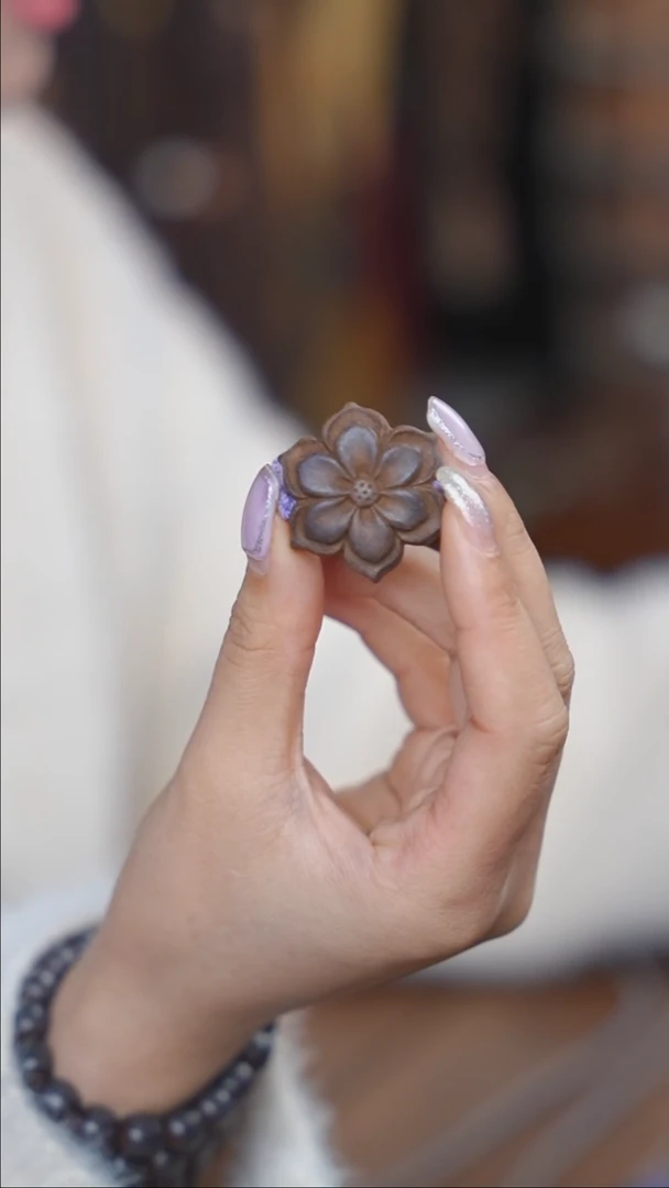 泥塑生命之光六瓣莲花戒指款式