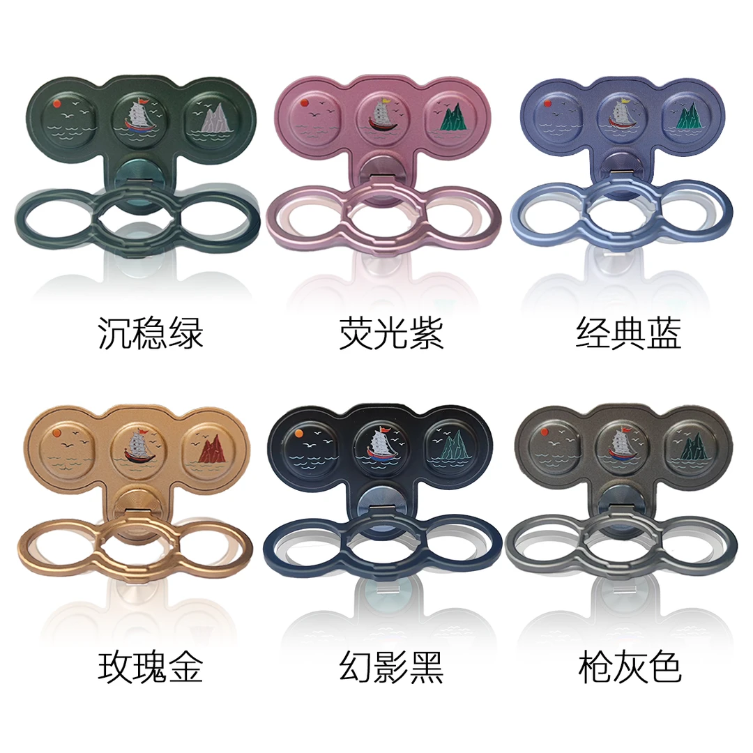新款手机支架 三指环360度旋转支架全合金多功能 强力胶背贴通用
