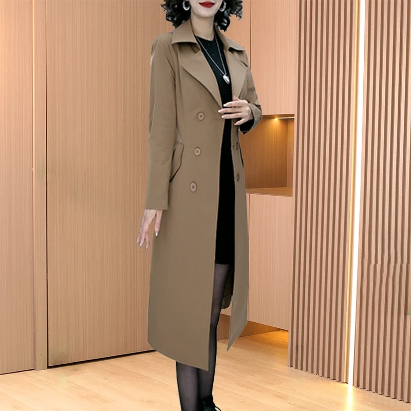 拉夏贝尔杭州意法风衣外套女2025新款爆款洋气春秋收腰显瘦中长款