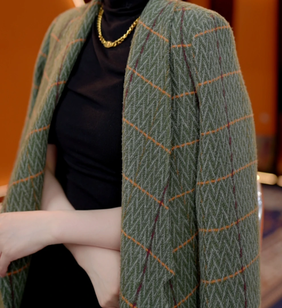 2025杭州原版正品秋冬法式大牌长款毛呢轻奢外套ZF-G33