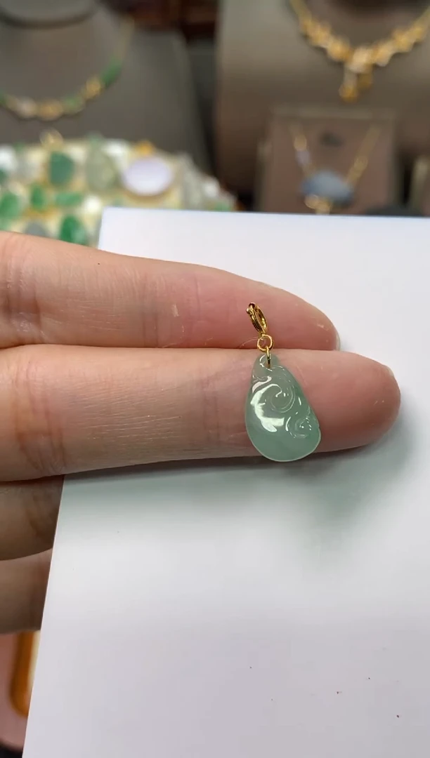 【闪购商品】翡翠颈饰18K金镶嵌净货13949