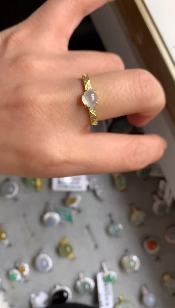 银S925镶嵌戒指翡翠8