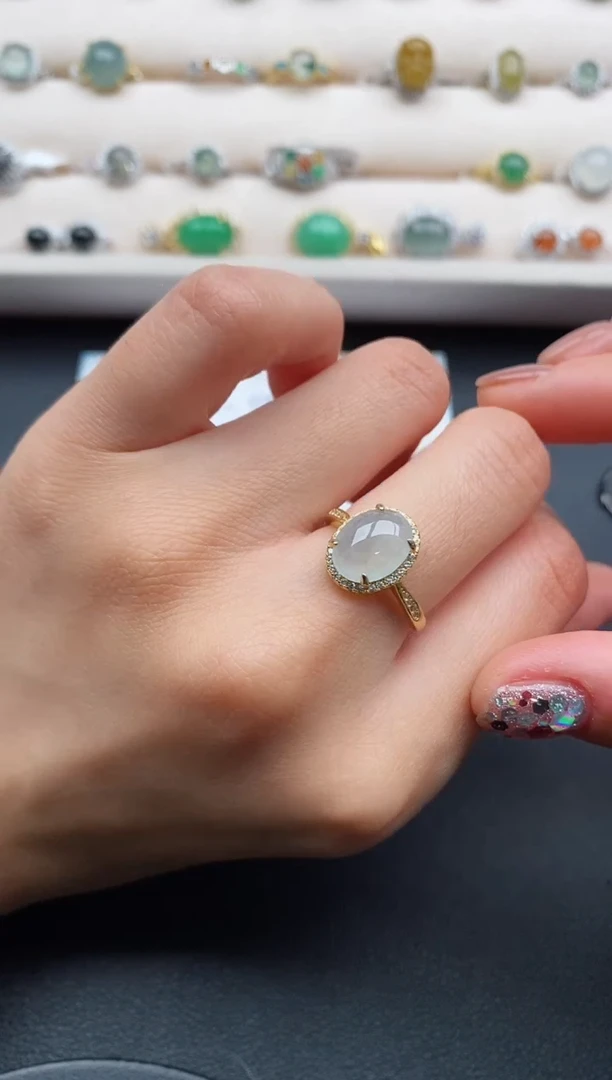 银S925镶嵌戒指翡翠444444444+8