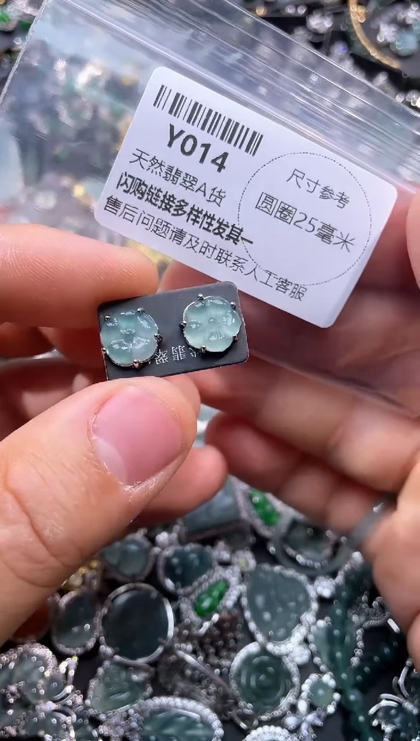 【闪购商品】翡翠颈饰未镶嵌Y014耳钉