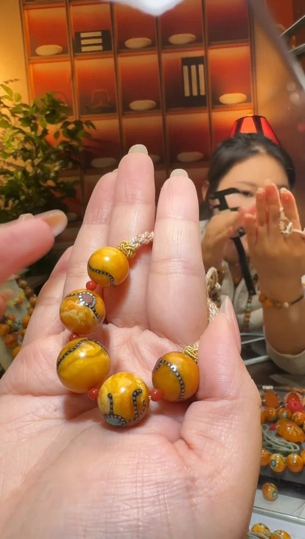 蜜蜡颈饰未镶嵌0854天然蜜蜡珠宝奇石全都保真