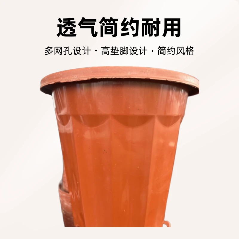 【22公分红砖盆】多肉景天花盆绿植 透气简约耐用