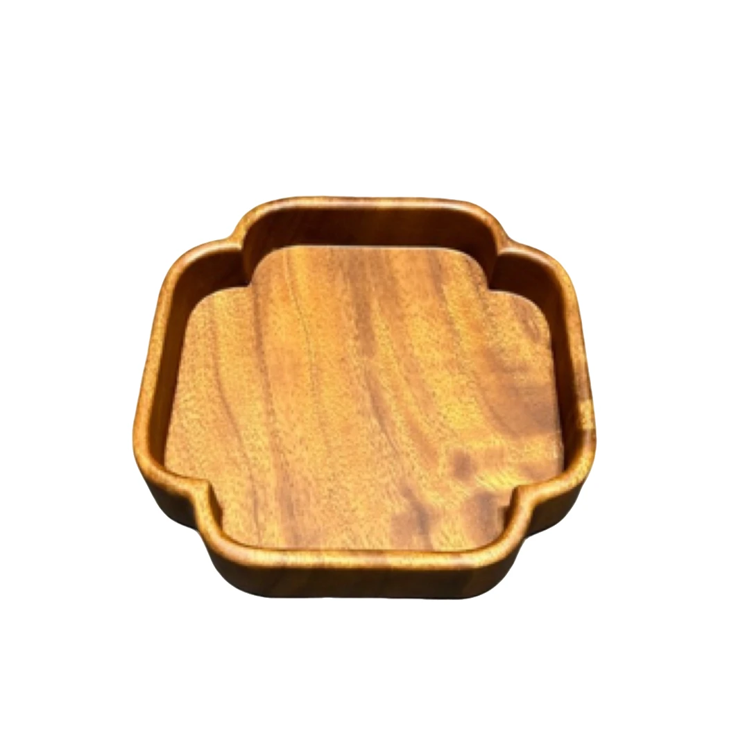 胡桃木果盘简约干果盘糖果收纳盘家用手工茶道日式长方形创意托盘