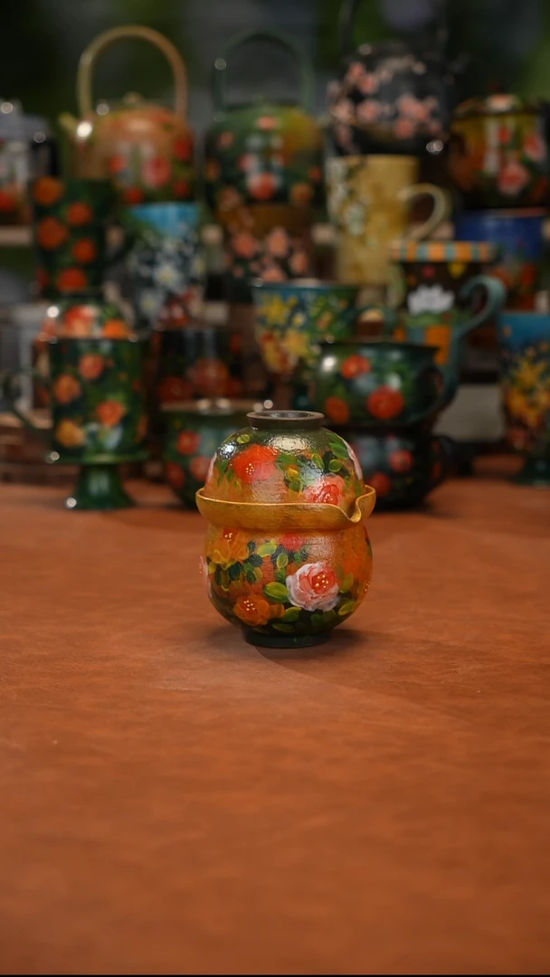 紫砂油画釉下彩手绘