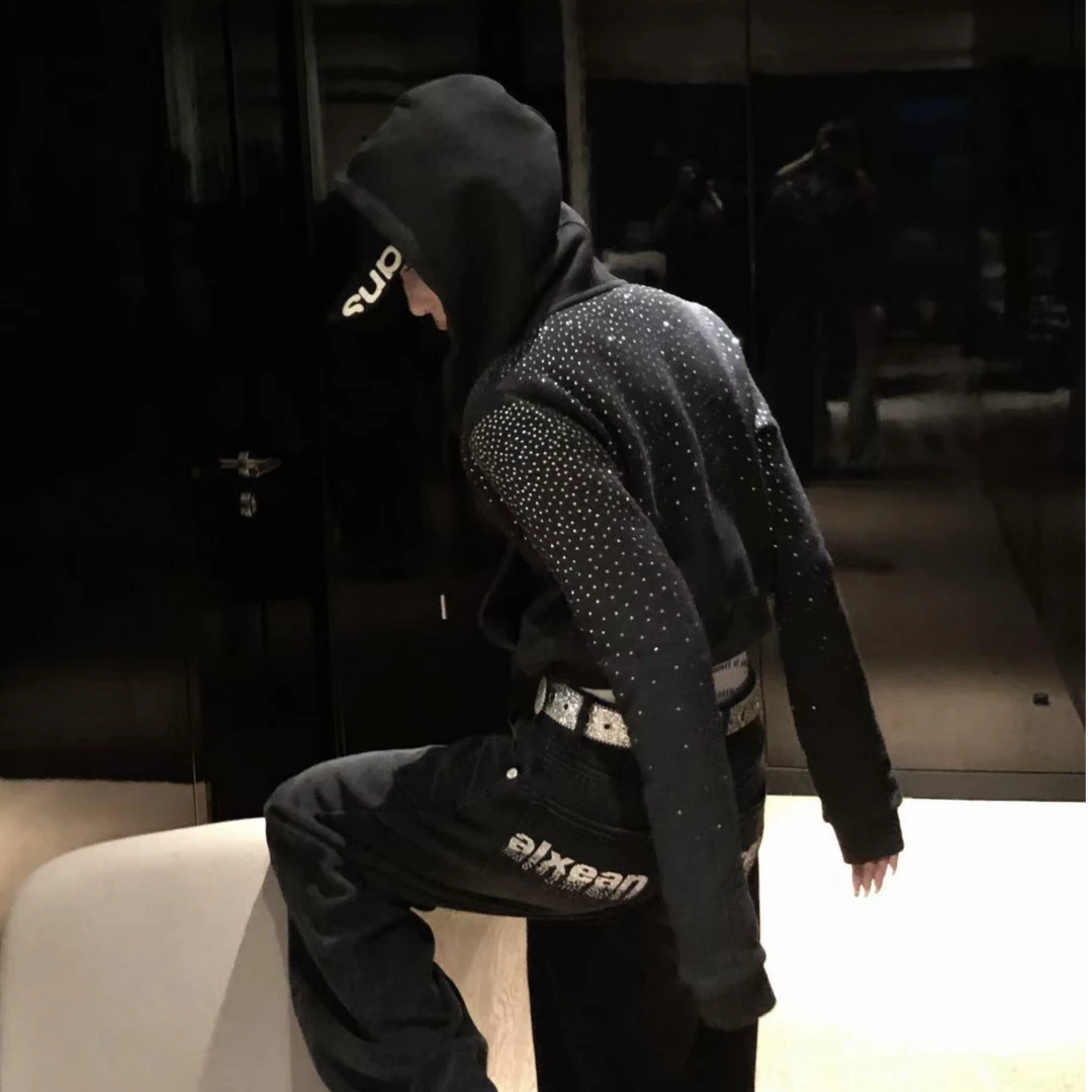 婉君【买手店烫钻卫衣】秋季慵懒风百搭连帽卫衣外套LWJ25D4C3295