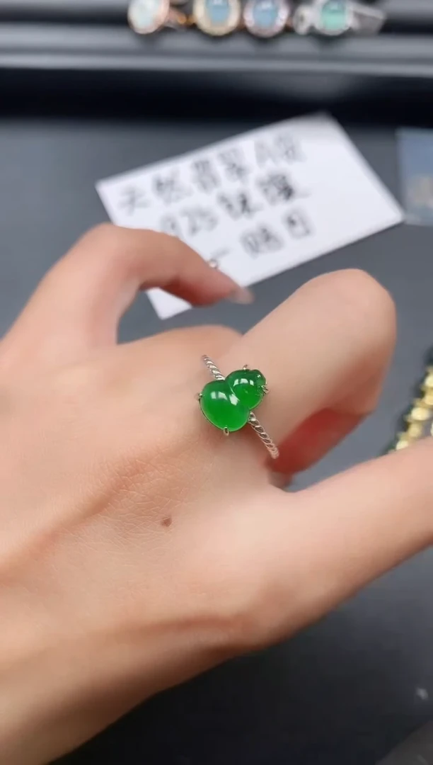 银S925镶嵌戒指翡翠111111