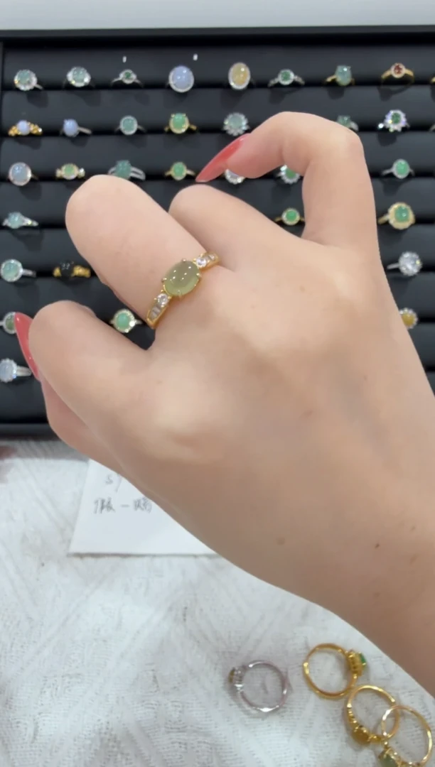 银S925镶嵌戒指翡翠?****?080