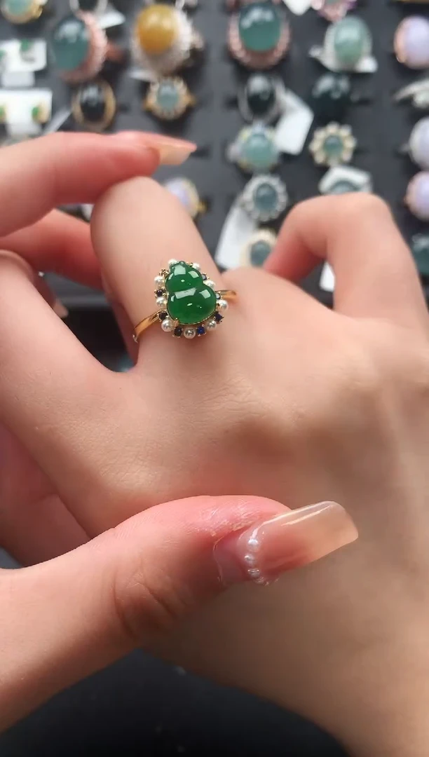 【闪购商品】翡翠戒指银S925镶嵌52141