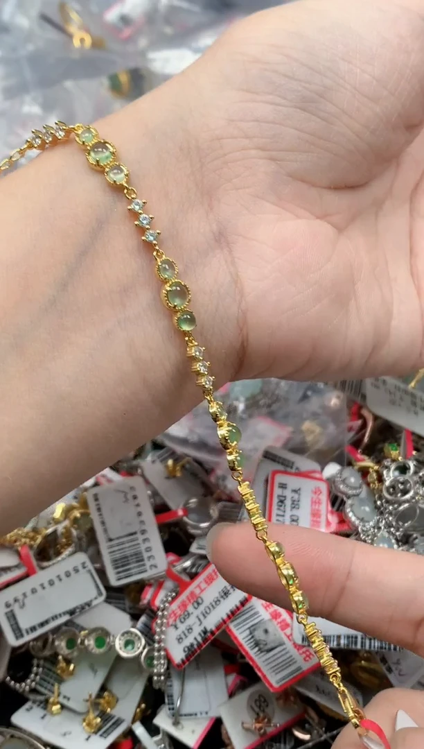 翡翠戒指银S925镶嵌天然缅甸翡翠