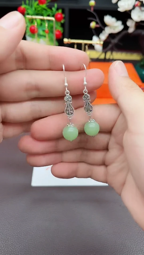 玛瑙/玉髓耳饰银S925镶嵌211000