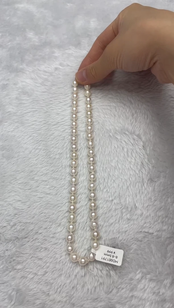 项链银S925镶嵌海水珍珠AK8-8.5mm