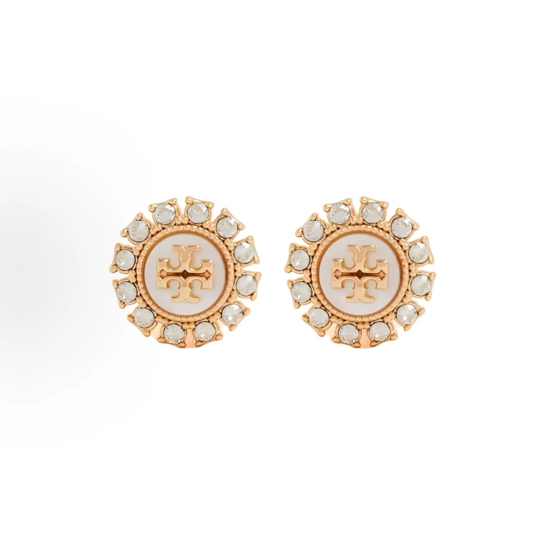 TORY BURCH/汤丽柏琦双T标志锯状饰面耳钉女款  jj