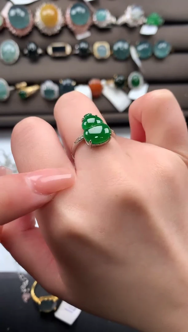【闪购商品】翡翠戒指银S925镶嵌51412