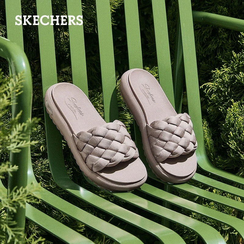 Skechers斯凯奇夏新款女夏季时尚休闲拖鞋黑色舒适百搭119783