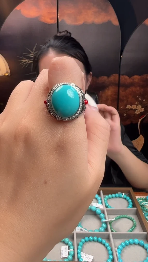 未镶嵌绿松石戒指大