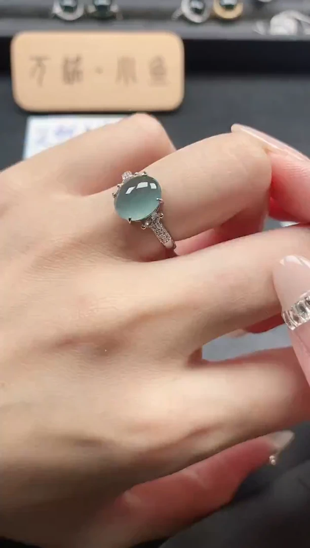 银S925镶嵌戒指翡翠51151