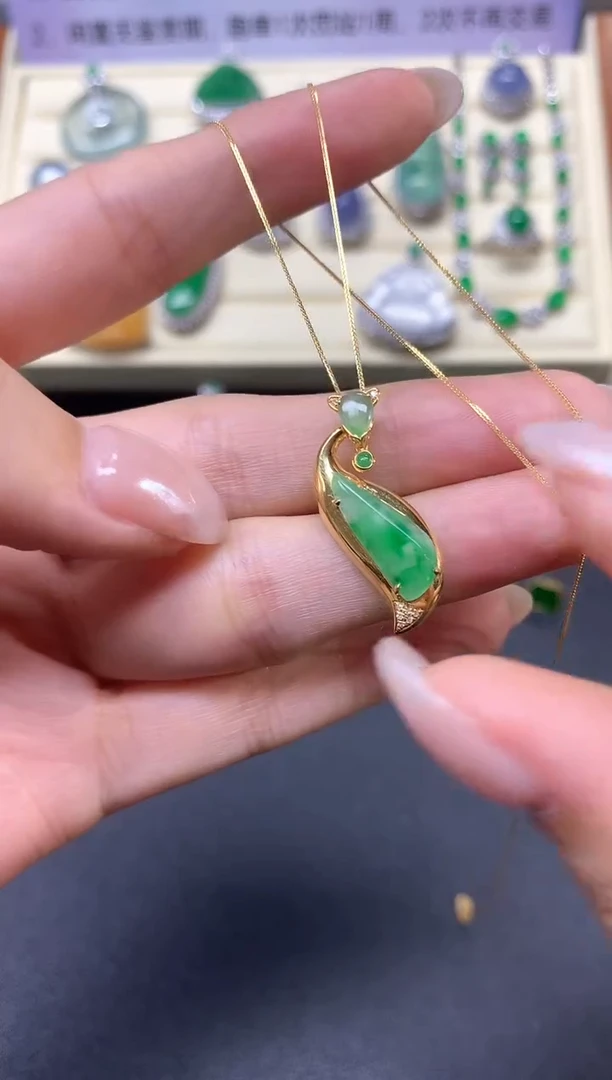 【闪购商品】翡翠套链18K金镶嵌套链|2380+238