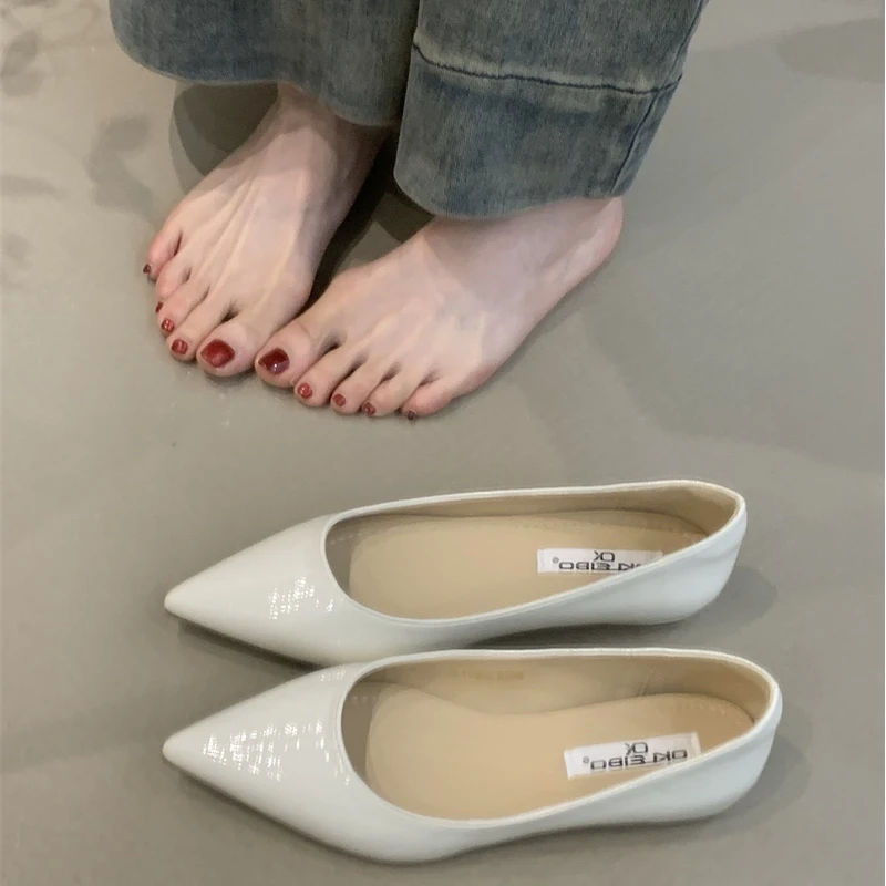 SL-B628温柔仙女芭蕾单鞋2025年新法式优雅尖头浅口内增高晚晚鞋