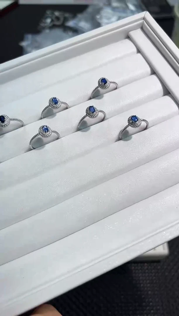 戒指蓝晶石银S925镶嵌11q多样性发其一/1个