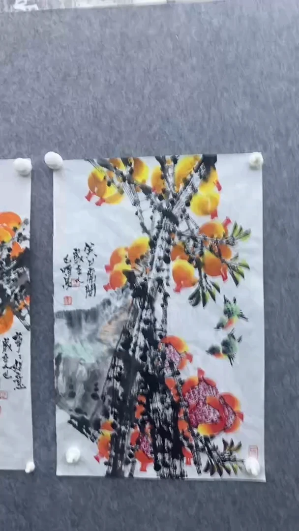 国画任恒泉的4平尺【石榴题材】