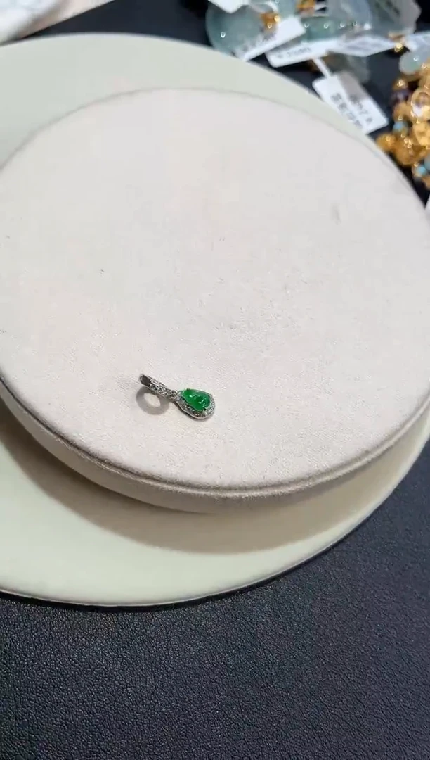 吊坠(不含链)银S925镶嵌翡翠【挽石珠宝】葫芦